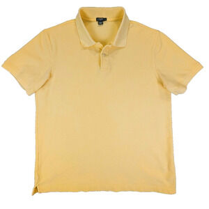 J. Crew Polo Shirt Large Men's Yellow Short Sleeve 100% Cotton Knit Casual Prep